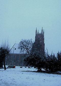 Dobiegniew -- Kirche im Winter