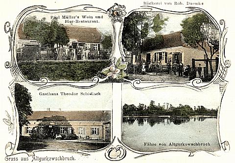 Alt-Gurkowschbruch/Nm -- Gru&szlig;karte mit 4 Dorfansichten