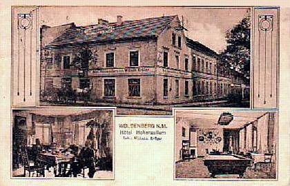 Woldenberg -- Ansichtskarte Hotel Hohenzollern im Jugendstil