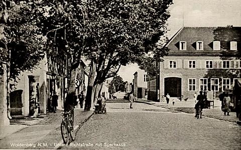 Woldenberg -- Untere Richtstra&szlig;e / Am Markt um 1938