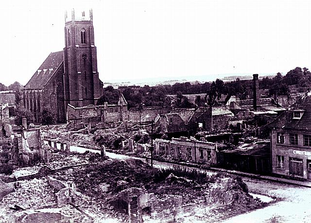 Woldenberg -- Zerst&ouml;rtes Zentrum um 1948