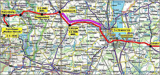 Fluchtweg Teil 8 des Woldenberger Birkenhof-Trecks (Richtung Westen)