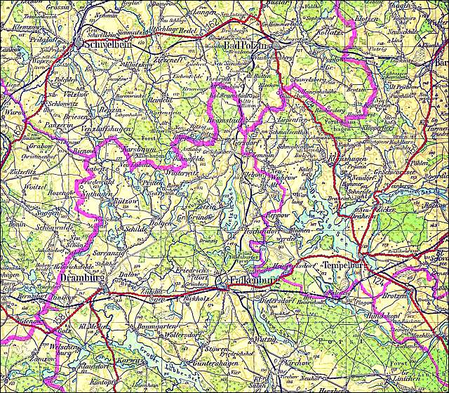 Das Quellgebiet der Drage liegt n&ouml;rdlich der Draheimer Seenplatte in Hinterpommern