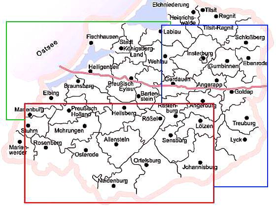 Ostpreu&szlig;en -- &Uuml;bersichtskarte