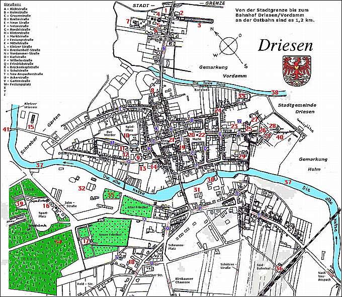 Driesen-Stadtplan von 1940