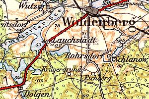 Kartenausschnitt Woldenberg  Lauchst&auml;dt