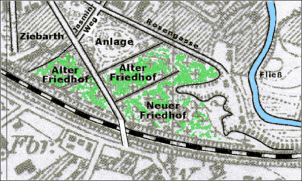 Lage der Woldenberger Friedh&ouml;fe